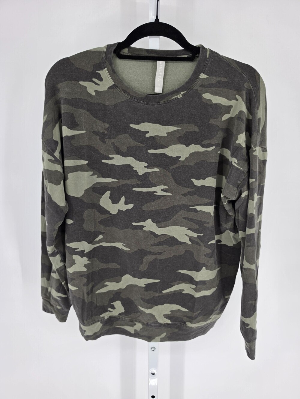 Athleta Women's Camo Crewneck Sweatshirt Womens Sz S Green